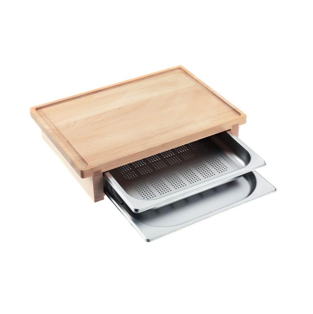 Cutting Board w/2 Inserted Cooking Pans