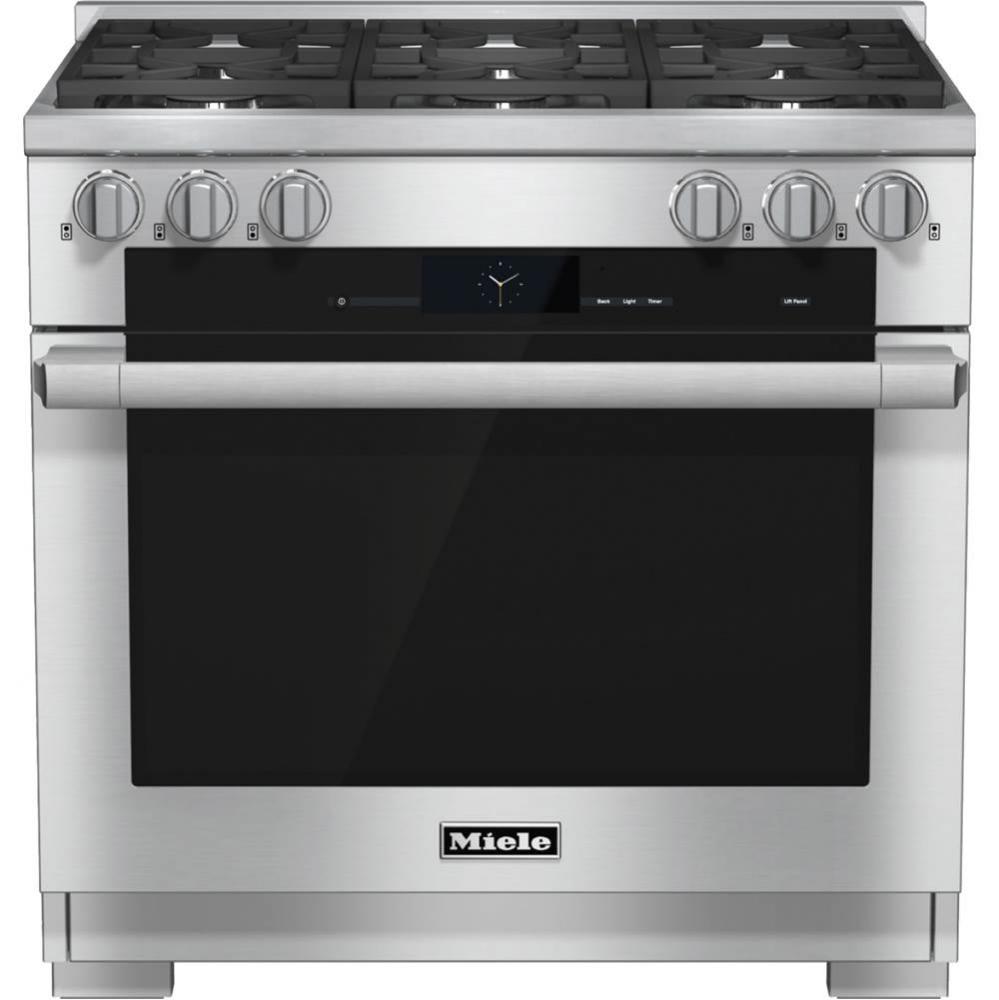 HR 1934-2 G - 36'' Dual Fuel Range M-Touch 6 Burners (Clean Touch Steel)