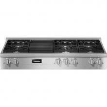 Miele 11852600 - KMR 1355-3 G GR - 48'' Rangetop 6 Burner/Grill Nat Gas DirectSelect