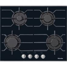 Miele 9272050 - KM 3010 G - 24'' Cooktop on Black Glass Cooktop Nat Gas (Stainless Steel)