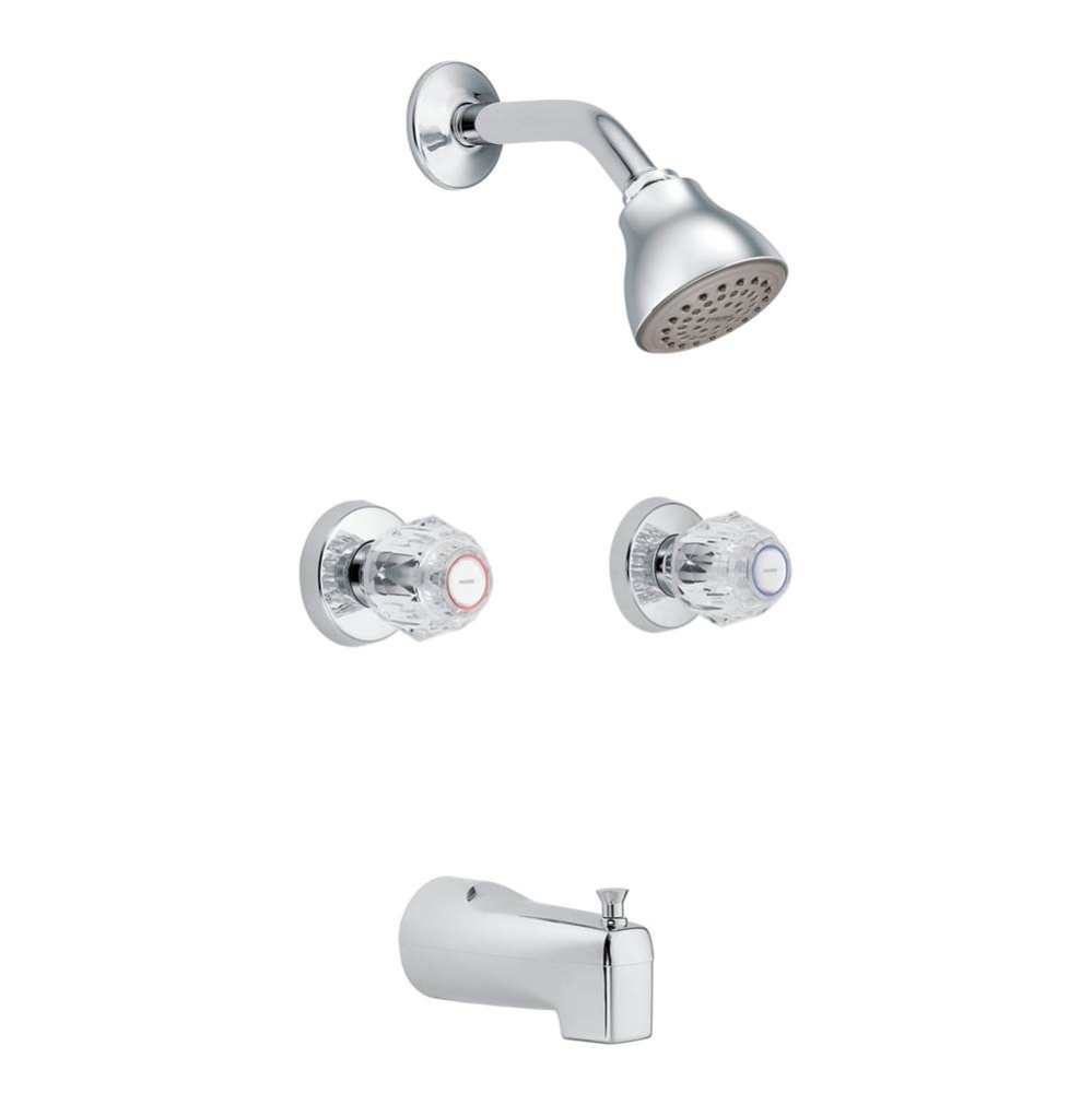 Chateau WaterSense 2-Handle Tub and Shower Faucet Trim Kit with Valve in Chrome (Valve Included)