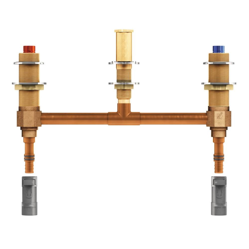 2-Handle 3-Hole Roman Tub 10 in. Center Rough-In Valve - 1/2 in. CPVC PEX Connection