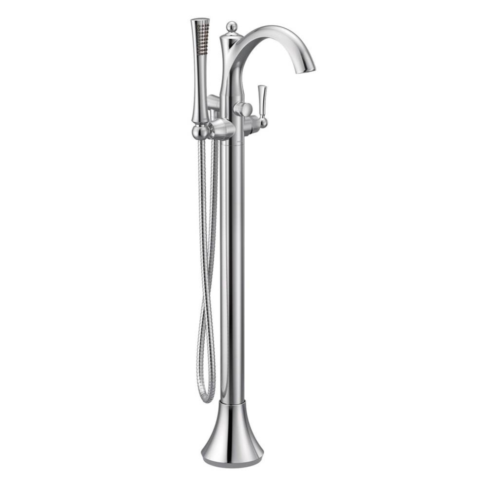 Wynford Floor Mount Tub Filler Chr