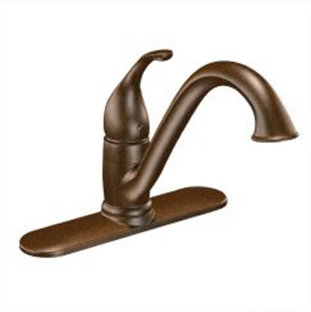 Oil rubbed bronze one-handle low arc kitchen