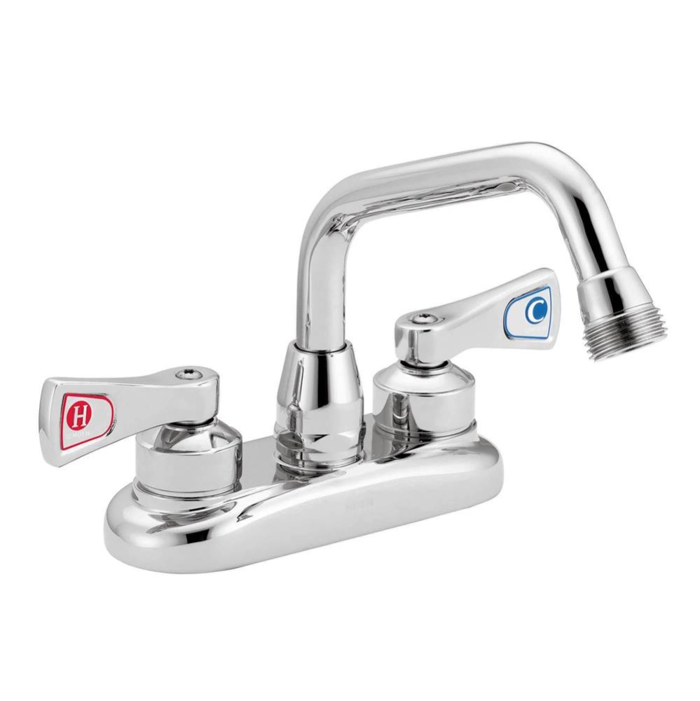 Commercial 2-Handle Low-Arc Kitchen Faucet in Chrome