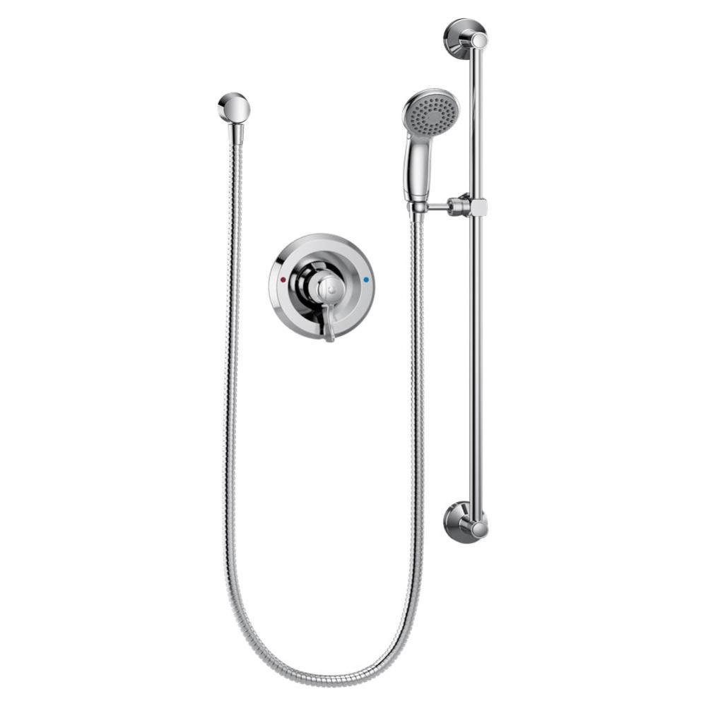 Commercial Posi-Temp Pressure Balancing 4 Port Cycling Valve Hand Shower System 2.5 gpm, Chrome