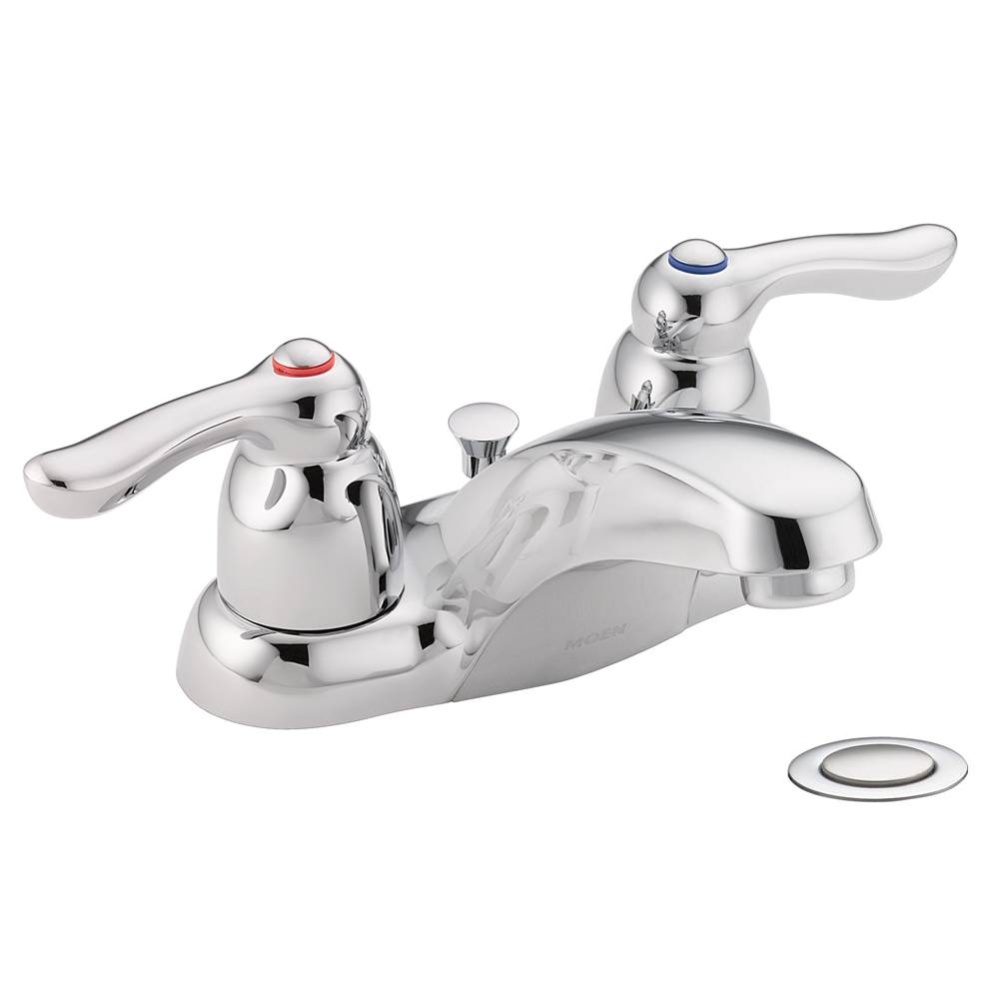 M-Bition Double Handle Centerset Bathroom Faucet with Drain Cover