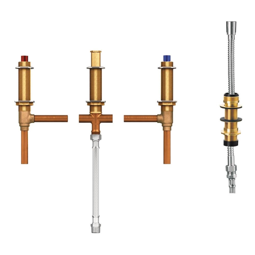 2-Handle 4-Hole Roman Tub Adjustable Rough-In Valve with Shower Diverter - 1/2 in. CC Connection