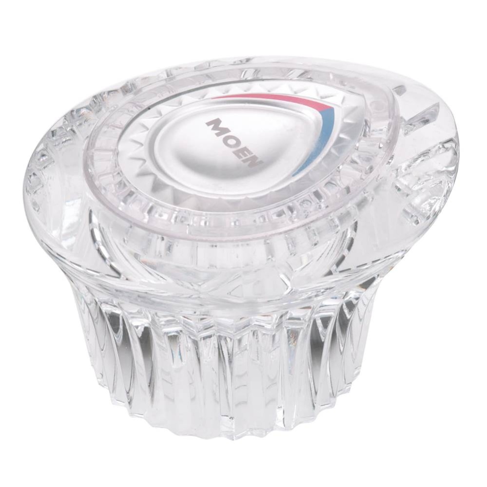 Knob Handle Kit, Chateau 1 Handle Tub/Shower, Clear Knob with White and Chrome Insert