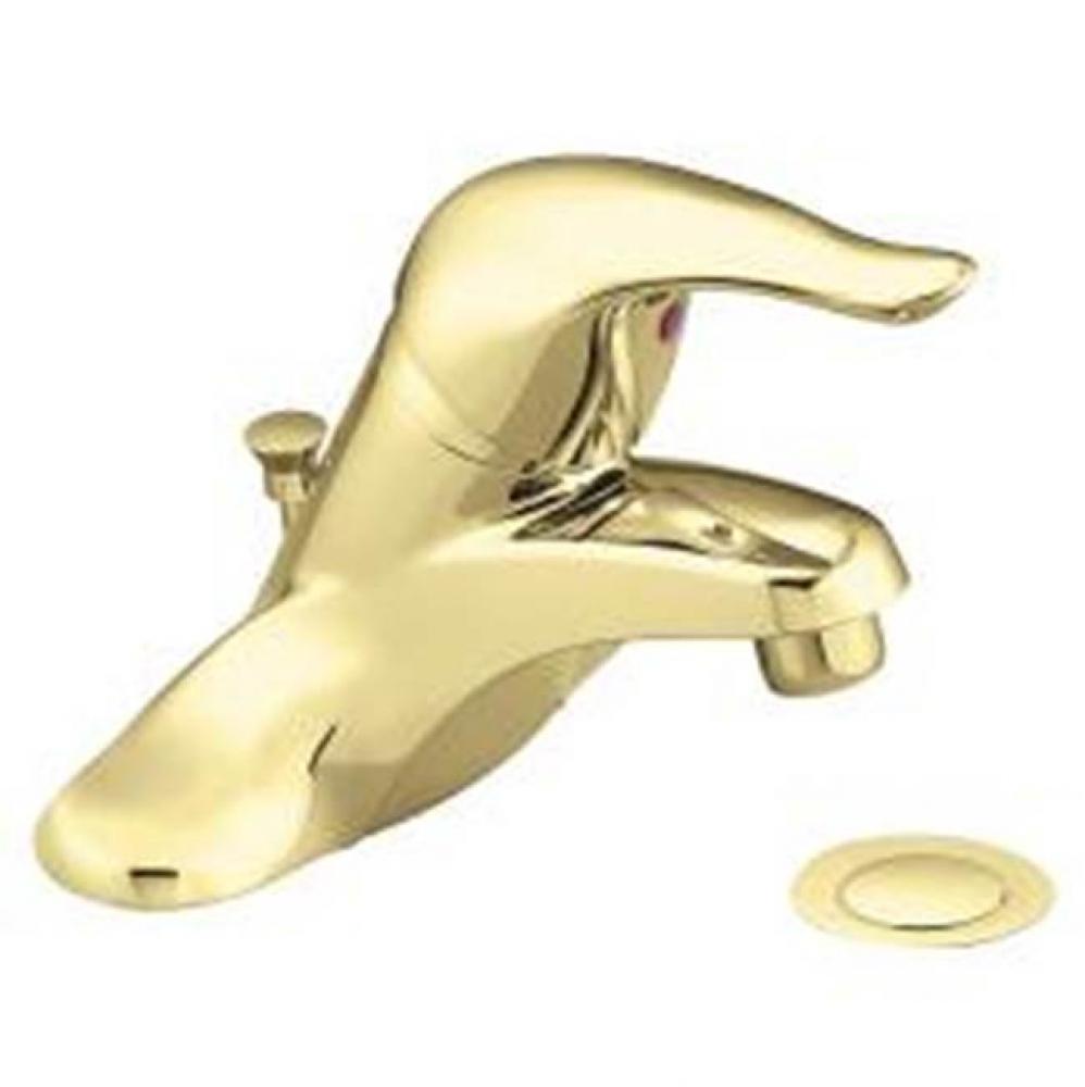 Polished brass one-handle low arc bathroom