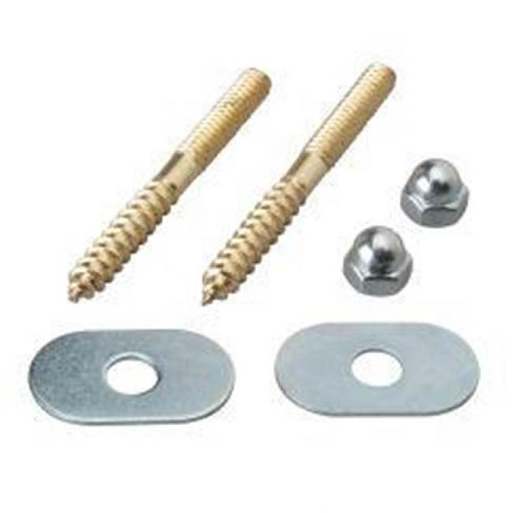 Toilet Screws,Br Plt,1/4x2-1/2