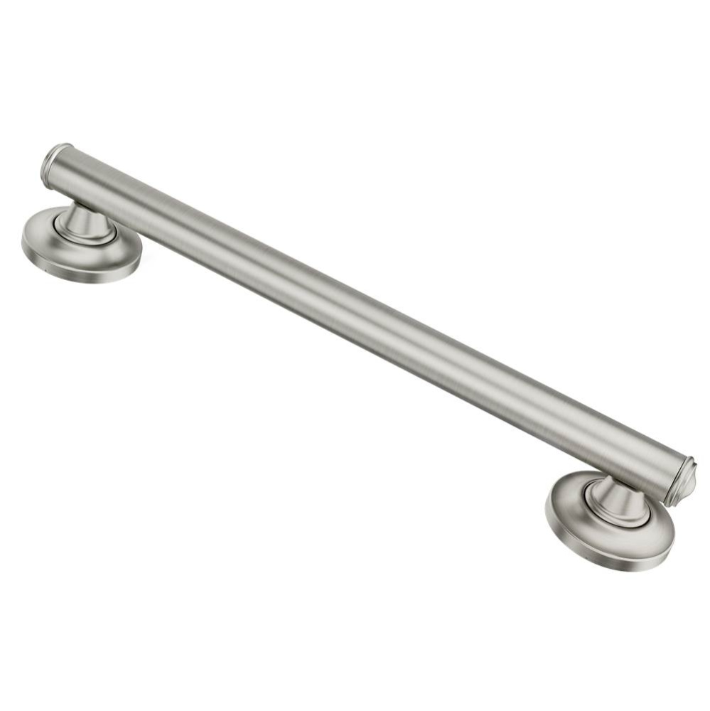 Designer Elegance 16 in. x 1-1/4 in.  Concealed-Screw Grab Bar in Brushed Nickel