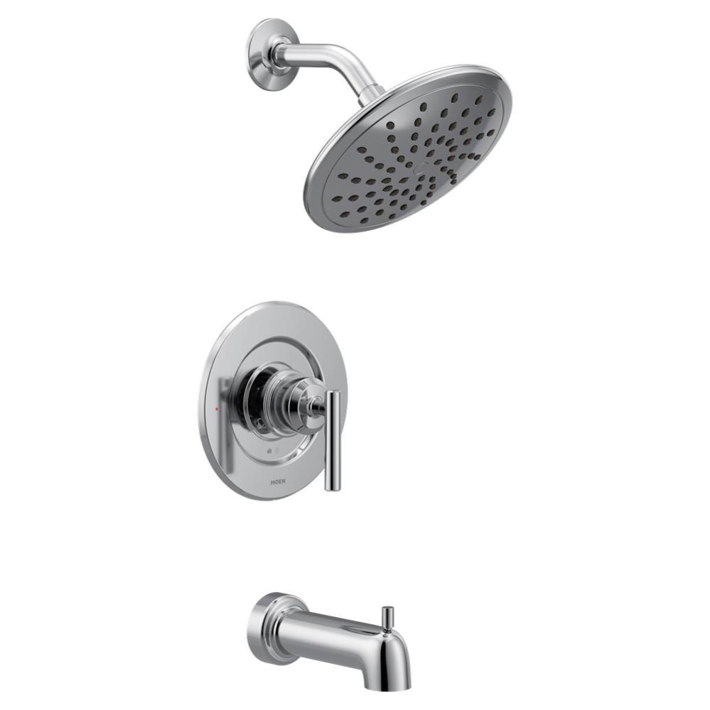 Gibson 1-Handle Posi-Temp Rain Shower Tub and Shower Faucet Trim Kit in Chrome (Valve Not Included