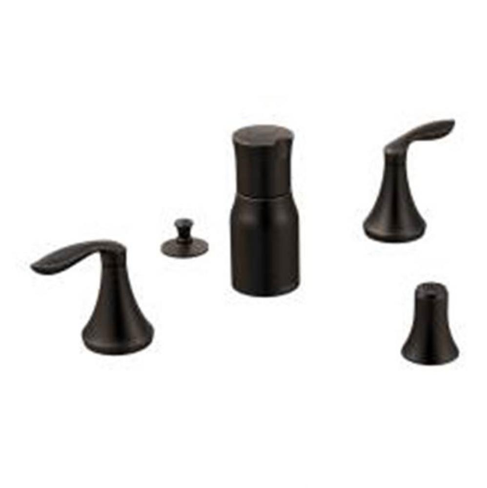 Oil rubbed bronze two-handle bidet