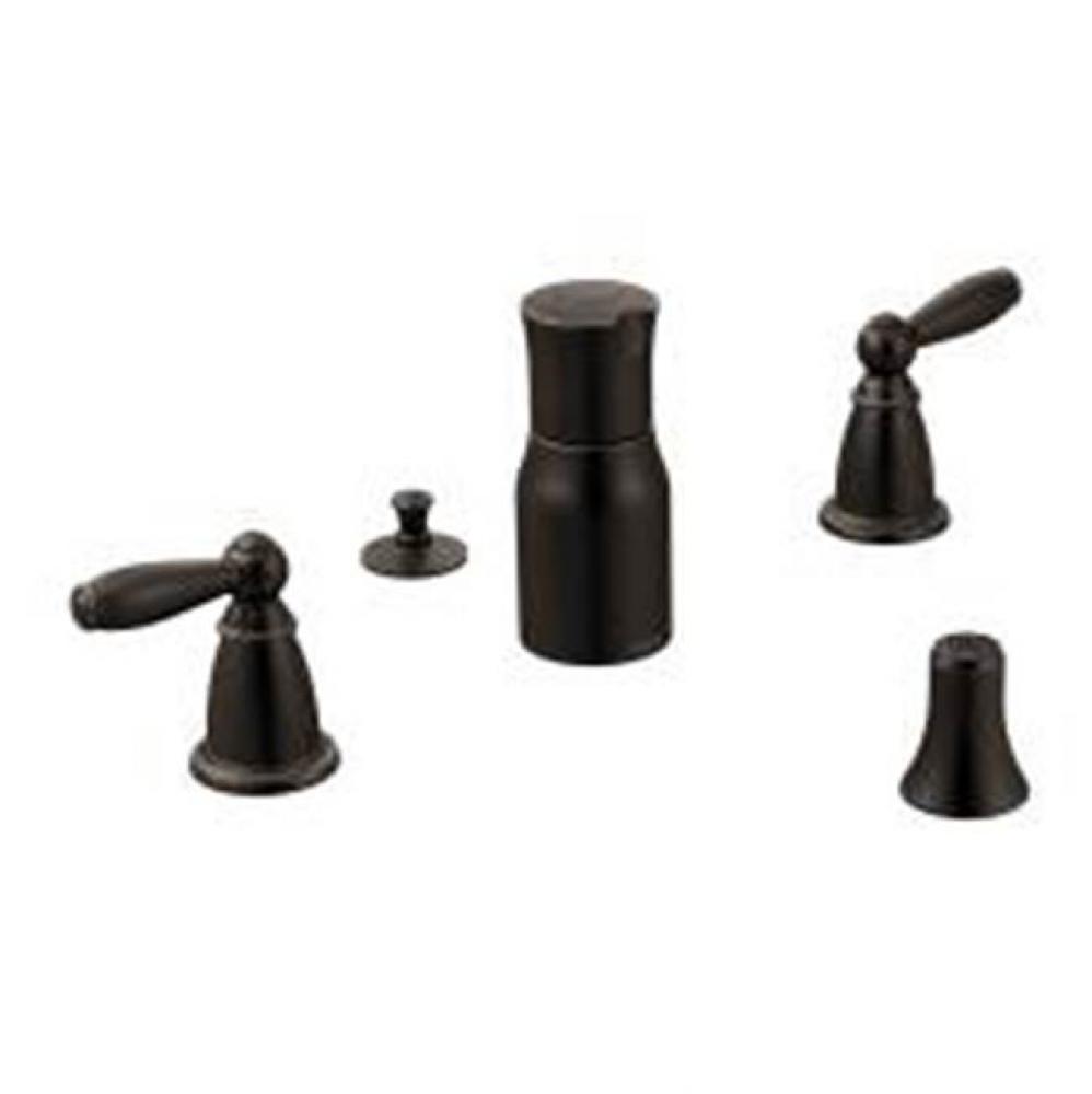 Oil rubbed bronze two-handle bidet