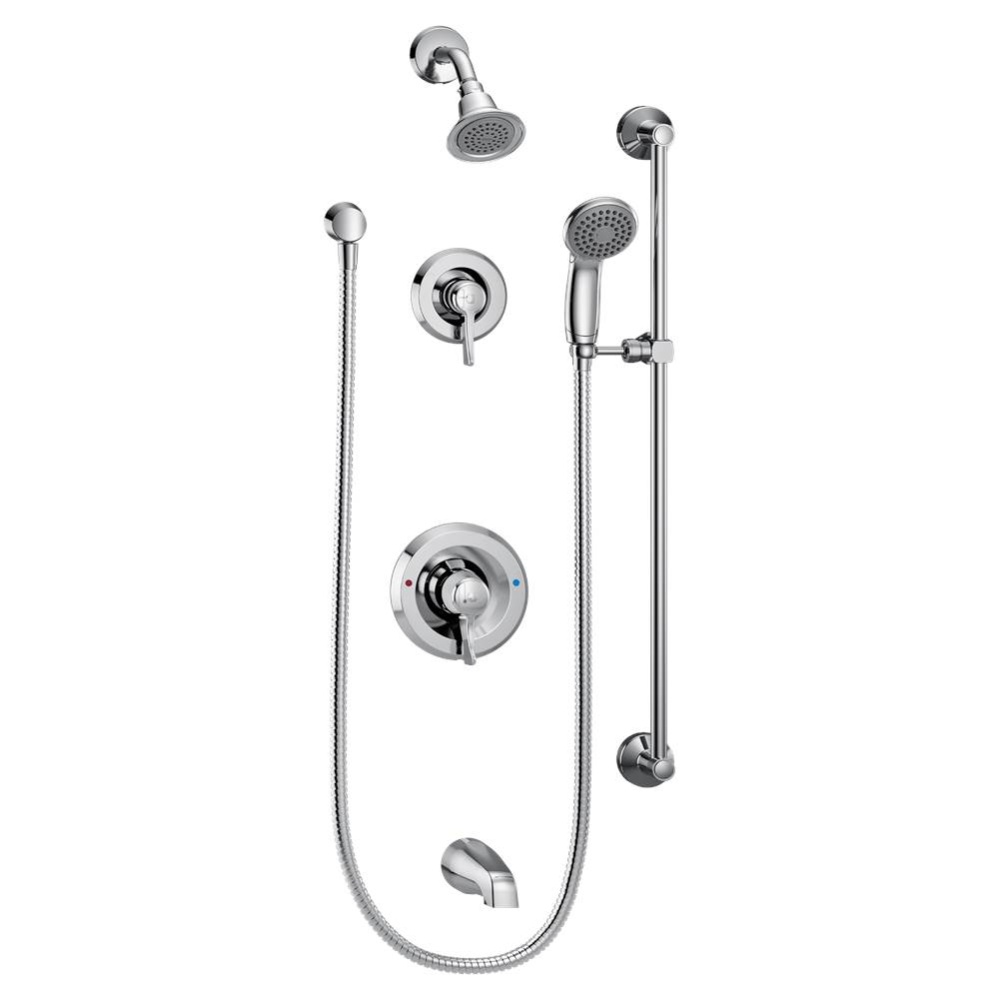COMMERCIAL POSI-TEMP BATHTUB/SHOWER TRIM KIT WITHOUT VALVE, 1.5 GPM, LEVER HANDLE, CHROME