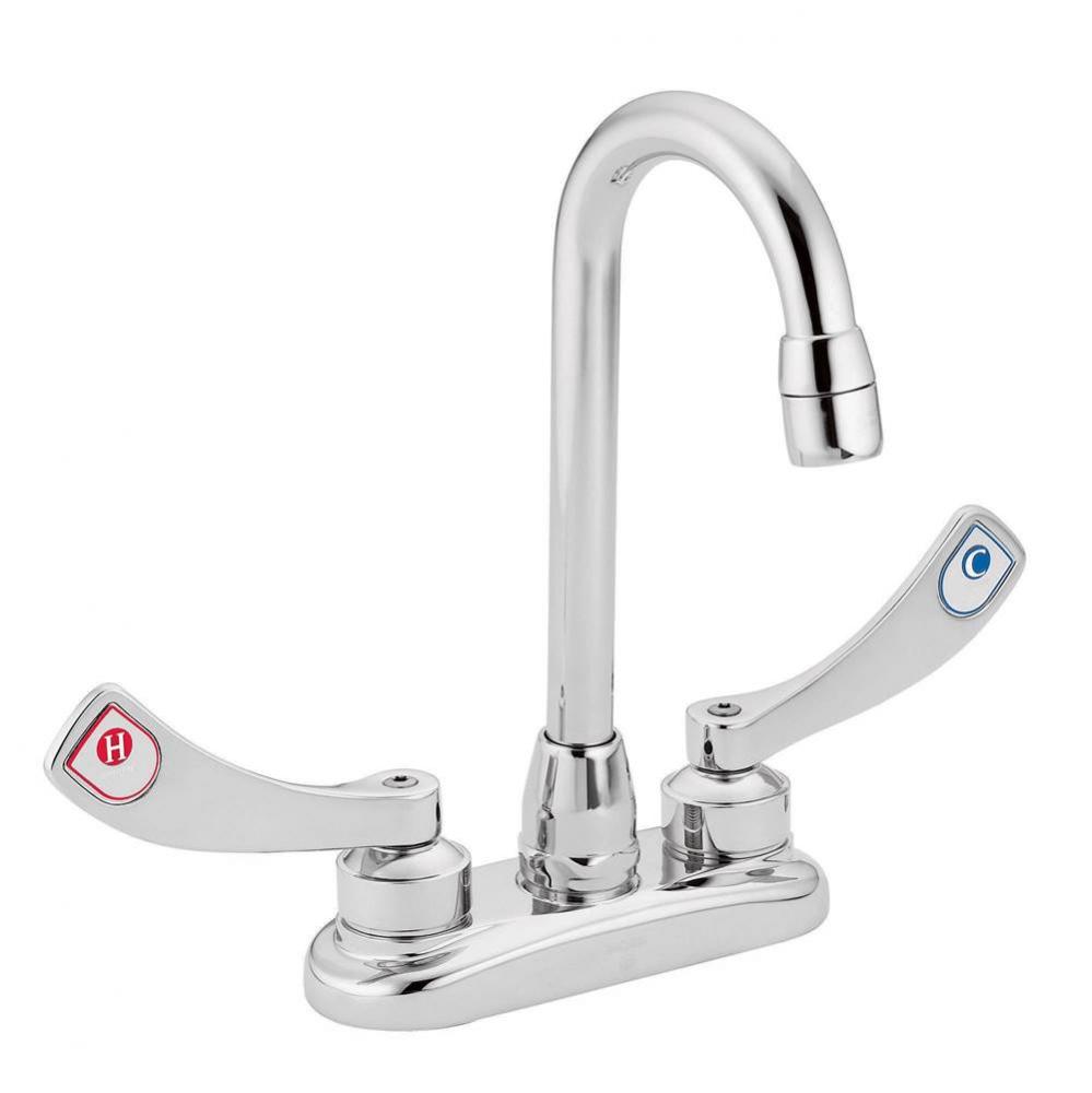 M-Dura Desk Mount Pantry Faucet with Gooseneck Spout and Double Wrist Blade Handle