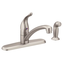 Moen Canada 7430SRS - Chateau One-Handle Low-Arc Kitchen Faucet with Side Sprayer, Spot Resist Stainless