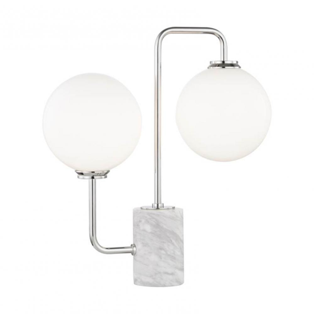 2 LIGHT TABLE LAMP WITH A MARBLE
