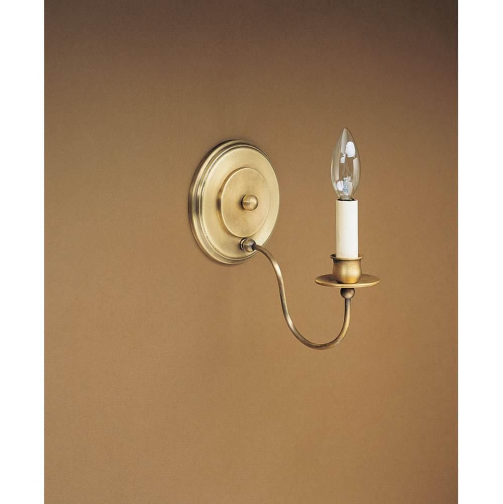 Wall Sconce 1 J-Arm Dark Brass 1 Candelabra Socket Eggshell Shade