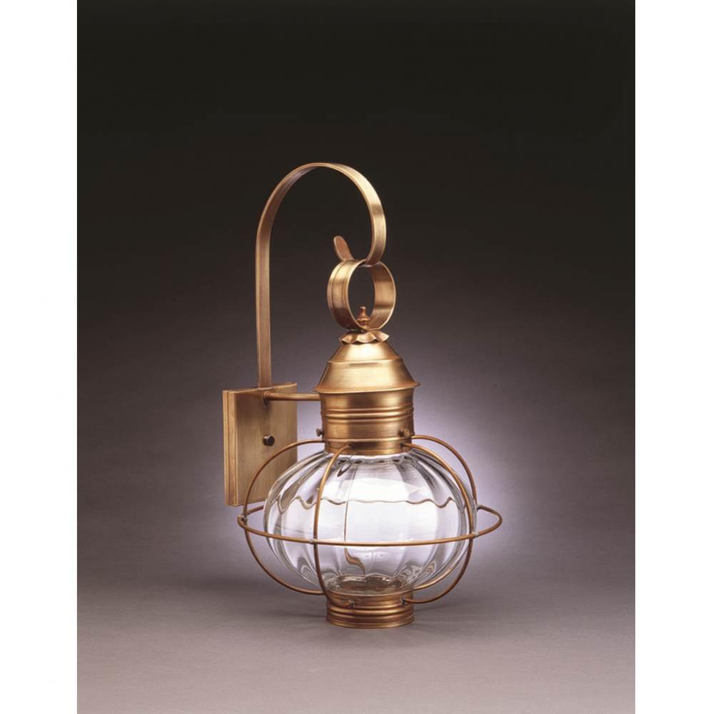 Caged Onion Wall Antique Brass Medium Base Socket Optic Glass