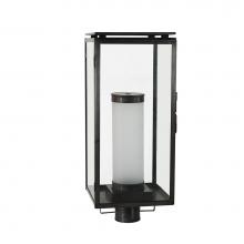 Northeast Lantern 11653-AB-FCYL-CLR - Downtown Post Light With Frosted Cylinder