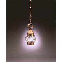 Northeast Lantern 2012-DB-MED-OPT - Onion Hanging No Cage Dark Brass Medium Base Socket Optic Glass