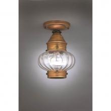 Northeast Lantern 2024-DAB-MED-OPT - Onion Flush No Cage Dark Antique Brass Medium Base Socket Optic Glass