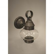 Northeast Lantern 2025-DB-MED-CLR - Onion Wall No Cage Dark Brass Medium Base Socket Clear Glass