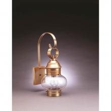 Northeast Lantern 2031-DAB-MED-CLR - Onion Wall No Cage Dark Antique Brass Medium Base Socket Clear Glass