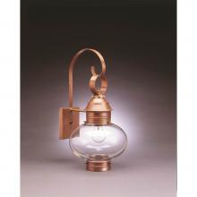 Northeast Lantern 2041-AB-MED-CLR - Onion Wall No Cage Antique Brass Medium Base Socket Clear Glass