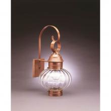 Northeast Lantern 2041-DB-MED-OPT - Onion Wall No Cage Dark Brass Medium Base Socket Optic Glass