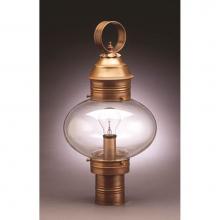 Northeast Lantern 2043-DB-MED-CLR - Onion Post No Cage  Dark Brass Medium Base Socket Clear Glass