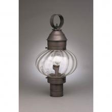 Northeast Lantern 2043-AB-MED-OPT - Onion Post No Cage  Antique Brass Medium Base Socket Optic Glass