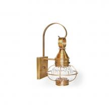 Northeast Lantern 2511-AB-MED-OPT - Caged Onion Wall Antique Brass Medium Base Socket Optic Glass