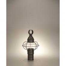 Northeast Lantern 2523-VG-MED-CLR - Caged Onion Post Verdi Gris Medium Base Socket Clear Glass