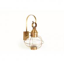 Northeast Lantern 2541-AB-MED-CLR - Caged Onion Wall Antique Brass Medium Base Socket Clear Glass