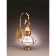 Northeast Lantern 2831-AB-MED-OPT - Caged Round Wall Antique Brass Medium Base Socket Optic Glass