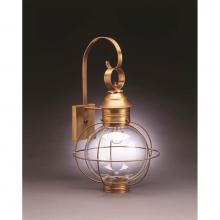 Northeast Lantern 2841-DB-MED-CLR - Caged Round Wall Dark Brass Medium Base Socket Clear Glass