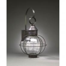 Northeast Lantern 2841-AC-MED-OPT - Caged Round Wall Antique Copper Medium Base Socket Optic Glass