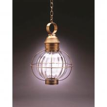 Northeast Lantern 2842-DB-MED-OPT - Caged Round Hanging Dark Brass Medium Base Socket Optic Glass