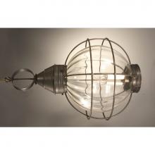 Northeast Lantern 2862-VG-LT3-OPT - Caged Round Hanging Verdi Gris 3 Candelabra Sockets Optic Glass