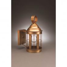 Northeast Lantern 3317-AB-MED-CLR-NS - Cone Top Wall Antique Brass Medium Base Socket Clear Glass Open Bottom No Scroll