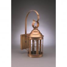 Northeast Lantern 3317-AB-MED-CLR - Cone Top Wall With Top Scroll Antique Brass Medium Base Socket Clear Glass