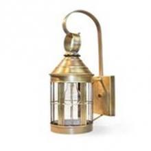 Northeast Lantern 3317-AB-MED-CSG - Cone Top Wall With Top Scroll Antique Brass Medium Base Socket Clear Seedy Glass