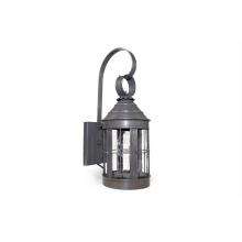 Northeast Lantern 3317-DB-MED-CSG - Cone Top Wall With Top Scroll Dark Brass Medium Base Socket Clear Seedy Glass