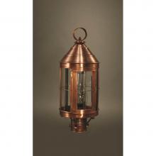 Northeast Lantern 3333-DB-CIM-CLR - Cone Top Post Dark Brass Medium Base Socket With Chimney Clear Glass