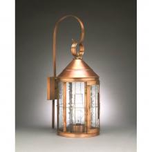 Northeast Lantern 3357-DAB-CIM-CSG - Cone Top Wall With Top Scroll Dark Antique Brass Medium Base Socket With Chimney Clear Seedy Glass