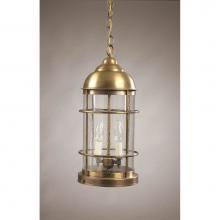 Northeast Lantern 3532-DB-LT2-CSG - Nautical Hanging Dark Brass 2 Candelabra Sockets Clear Seedy Glass