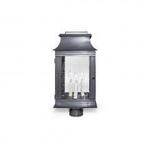 Northeast Lantern 5643-DB-LT3-CSG - Pagoda Post Dark Brass 3 Candelabra Sockets Clear Seedy Glass